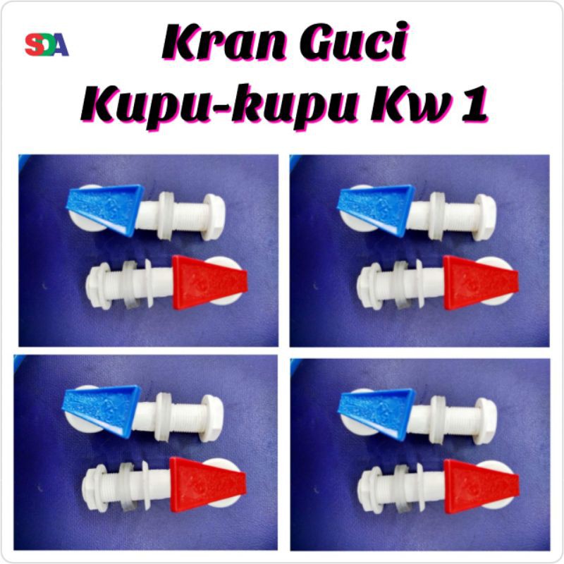 Kran Guci Galon Kupu-Kupu Merah Biru KW 1