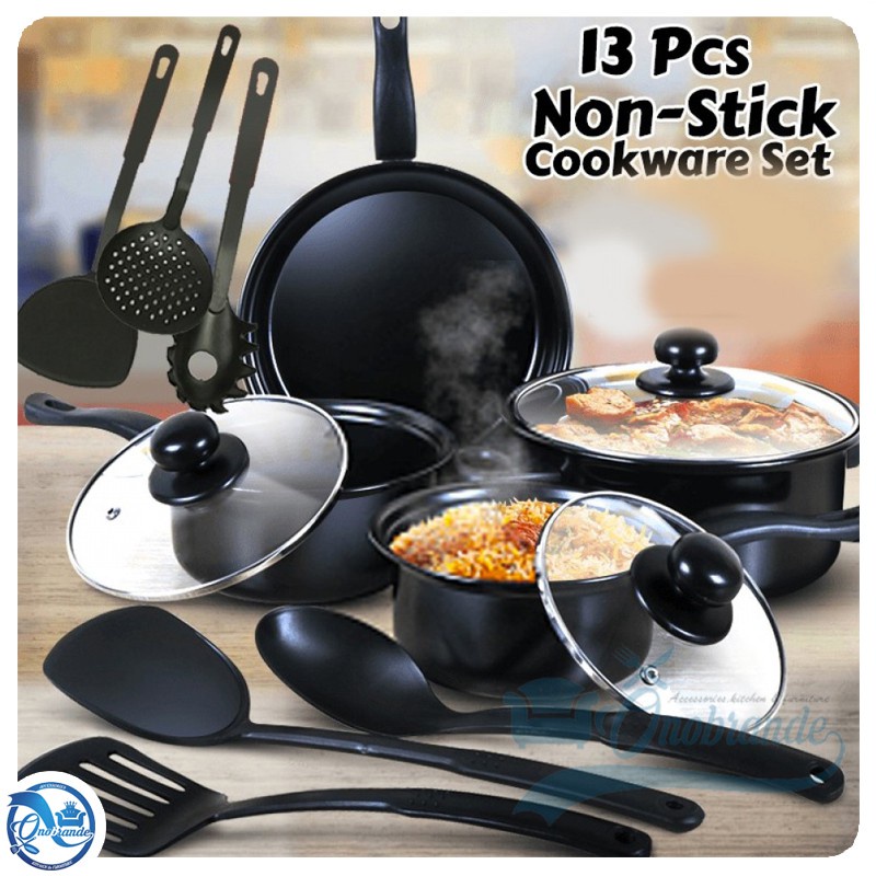 Baru Cookware Set / Alat Masak 1 Set 13 Pcs / Panci Masak Set / 13 Pcs / Panci Serbaguna Lengkap