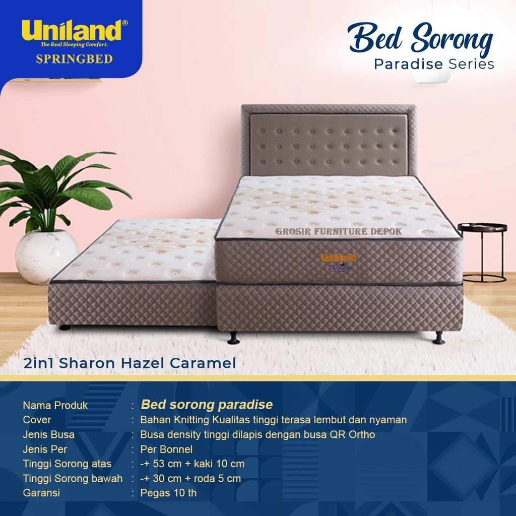 Springbed Uniland 2in1 New Paradise Sharon Caramel & Grey