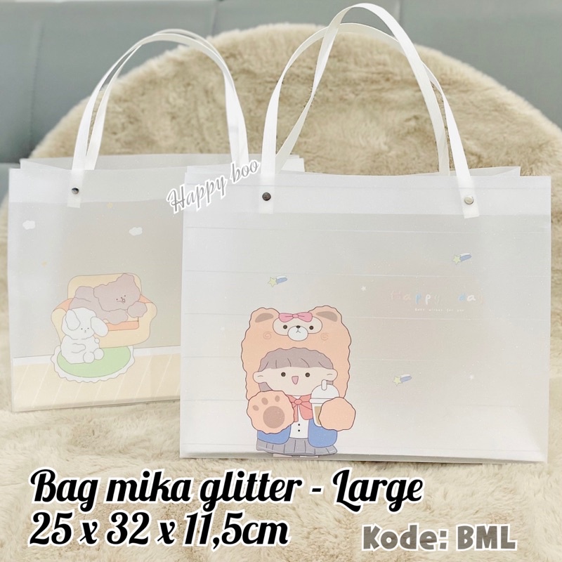 bag mika glitter besar large bag kado goodie bag tas plastik kilat glitter besar bml bag tas lucu