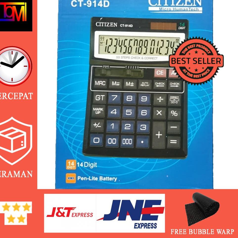 

[PROMO ZSP63] BESAR ! Kalkulator Citizen 914D 14 digit - Kakulator Dagang / Kalkulator Check / Calculator Besar Terlaris