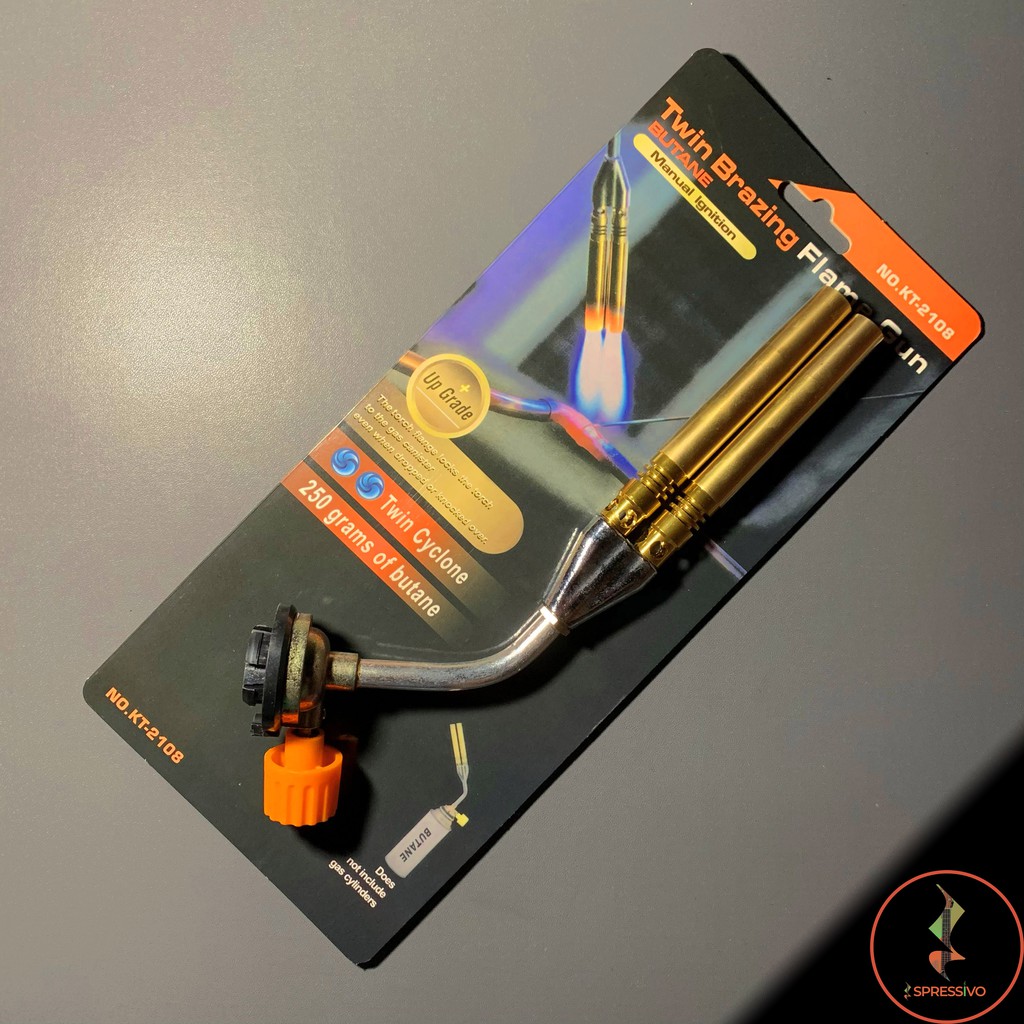 Kepala Gas Torch Twin Cyclone Flame Brazing Blowtorch Korek Las Bakar