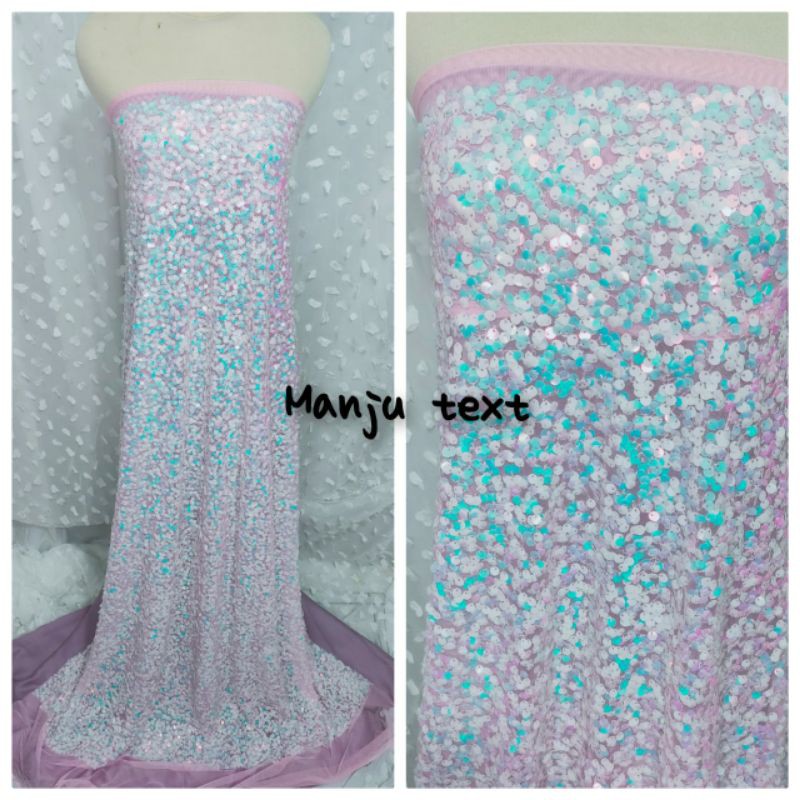 Kain sequin gradasi / bahan sequin seribu Payet / gradasi multi colour/ cocok untuk gaun, dress,dll
