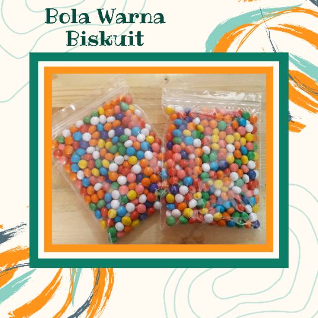 250gram BOLA WARNA ISI BISKUIT / SNACK KILOAN MURAH / ALMA.SNACK