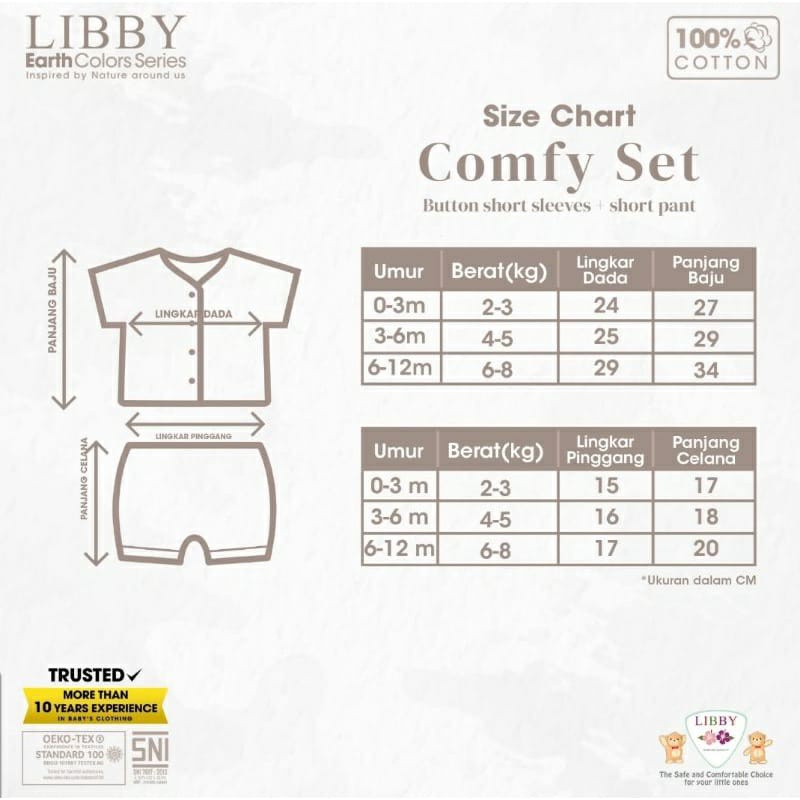 Libby comfy set pendek kombinasi earth colors series