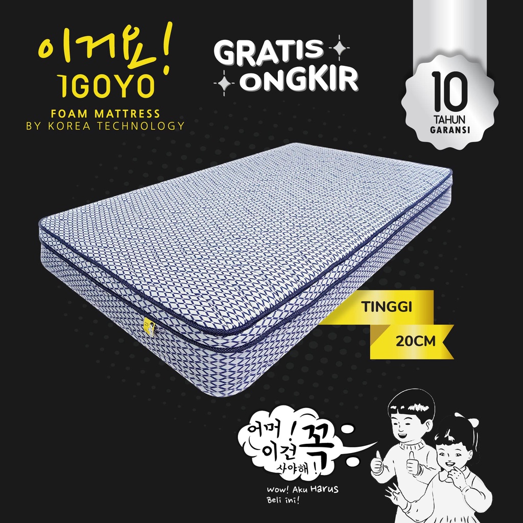 TINGGI 20CM KASUR BUSA GARANSI 10TH IGOYO FOAM MATTRESS