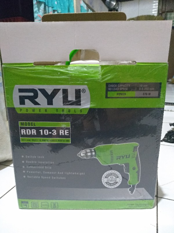 Ryu Mesin Bor Tangan 10mm Bor Besi Kayu 10 Mm Hand Drill 2 Arah Bolak Balik
