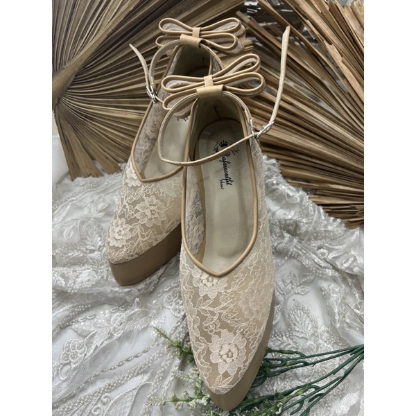 sepatu wanita cantik  vilea nude pita 12cm tahu