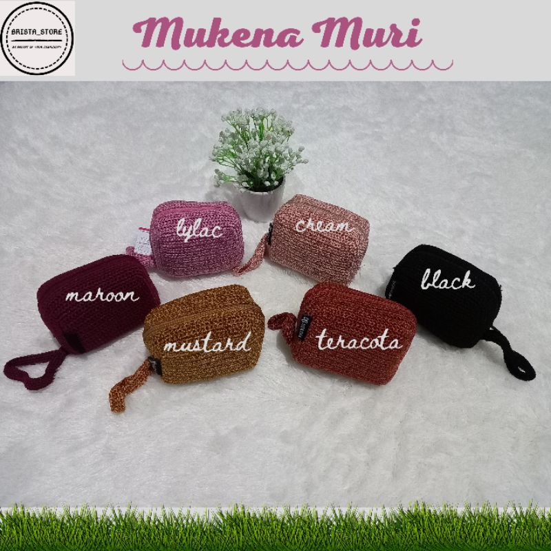 Mukena Traveling Kecil Case Rajut - Mukena Muri Peony