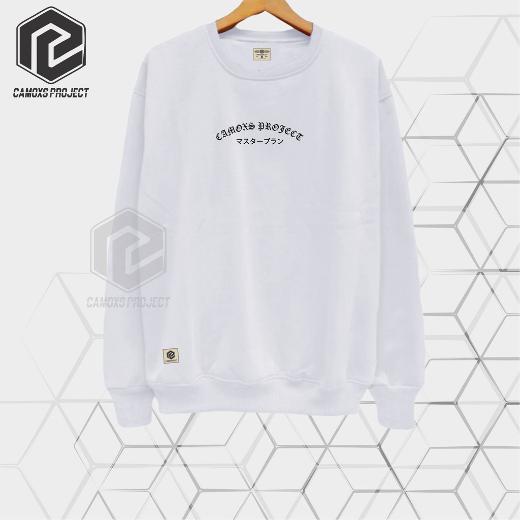 Sweater Pria Distro Terlaris Crewneck Putih List Japan Suiter Cowok Cewek Jumbo Switer Krunek Oversize Kekinian Sweatshirt Brand Local Kota Bandung