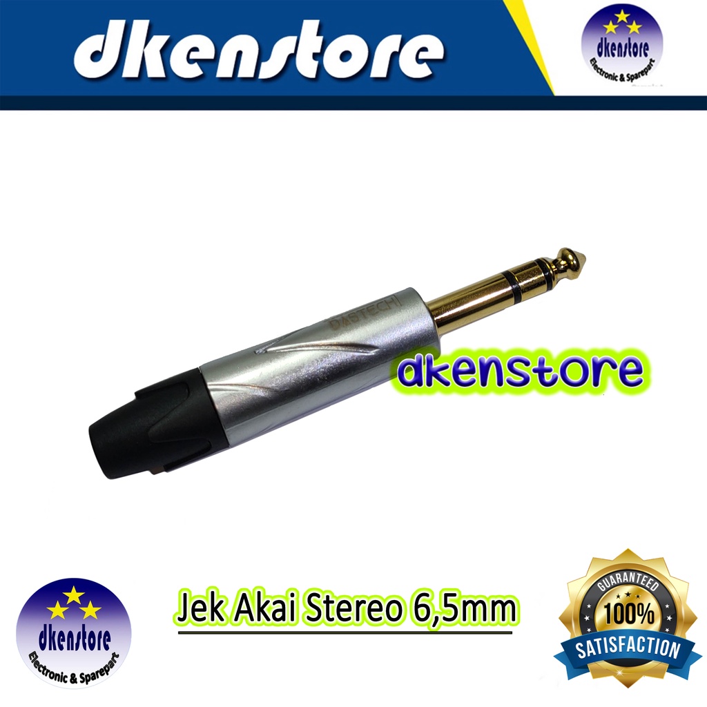 Jek Akai Stereo Dastech DCS3 konektor Mic 6.5mm