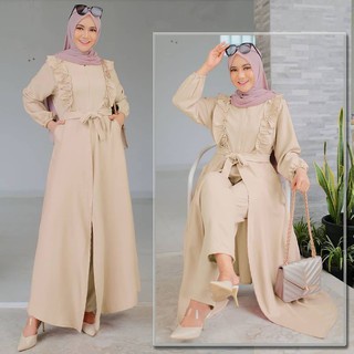 MURAH - Dela set - SETELAN Muslim Jumbo wanita - Baju Warna LILAC - BEST SELLER - COD