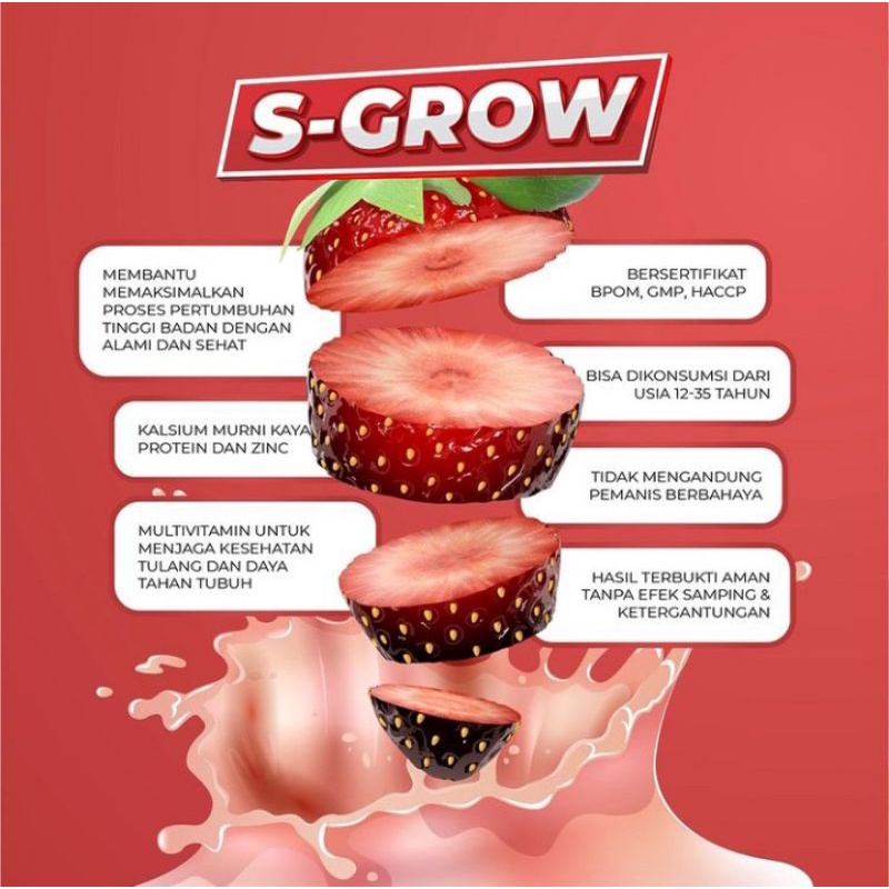 

S grow - Susu Suplemen Multivitamin penambah tinggi badan tinggi kalsium protein tulang sehat