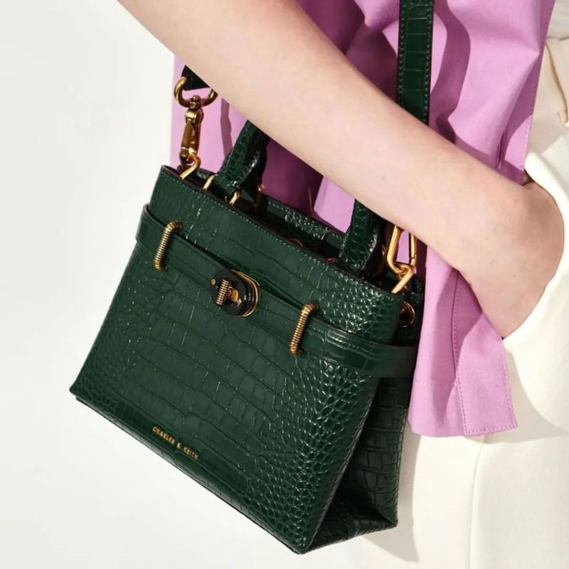 8.8 SALE | CK Double Handle Turn-Lock Structured Bag