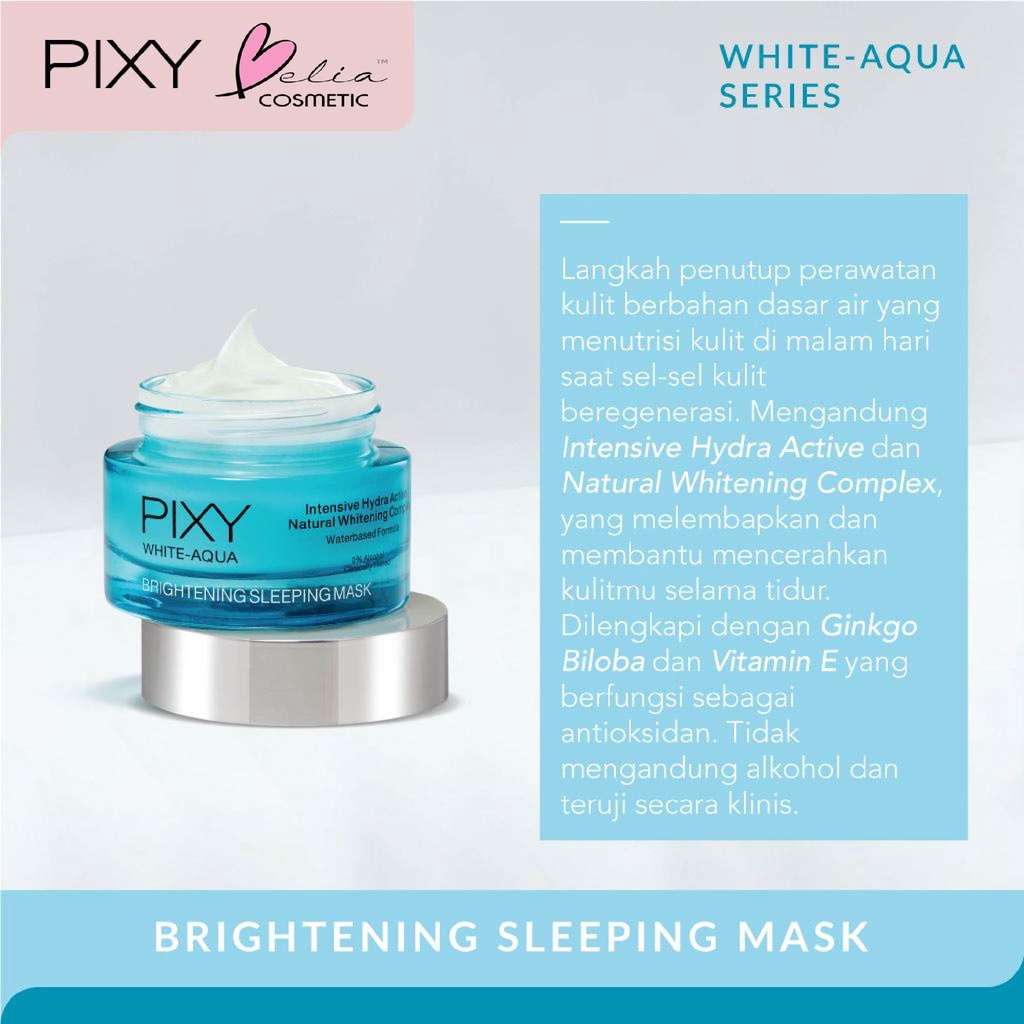 ❤ BELIA ❤ PIXY White Aqua Series | Day Cream Night Sleeping Mask Face Wash Serum Essence Aqua Clear Defense Pore Cleanse Foam