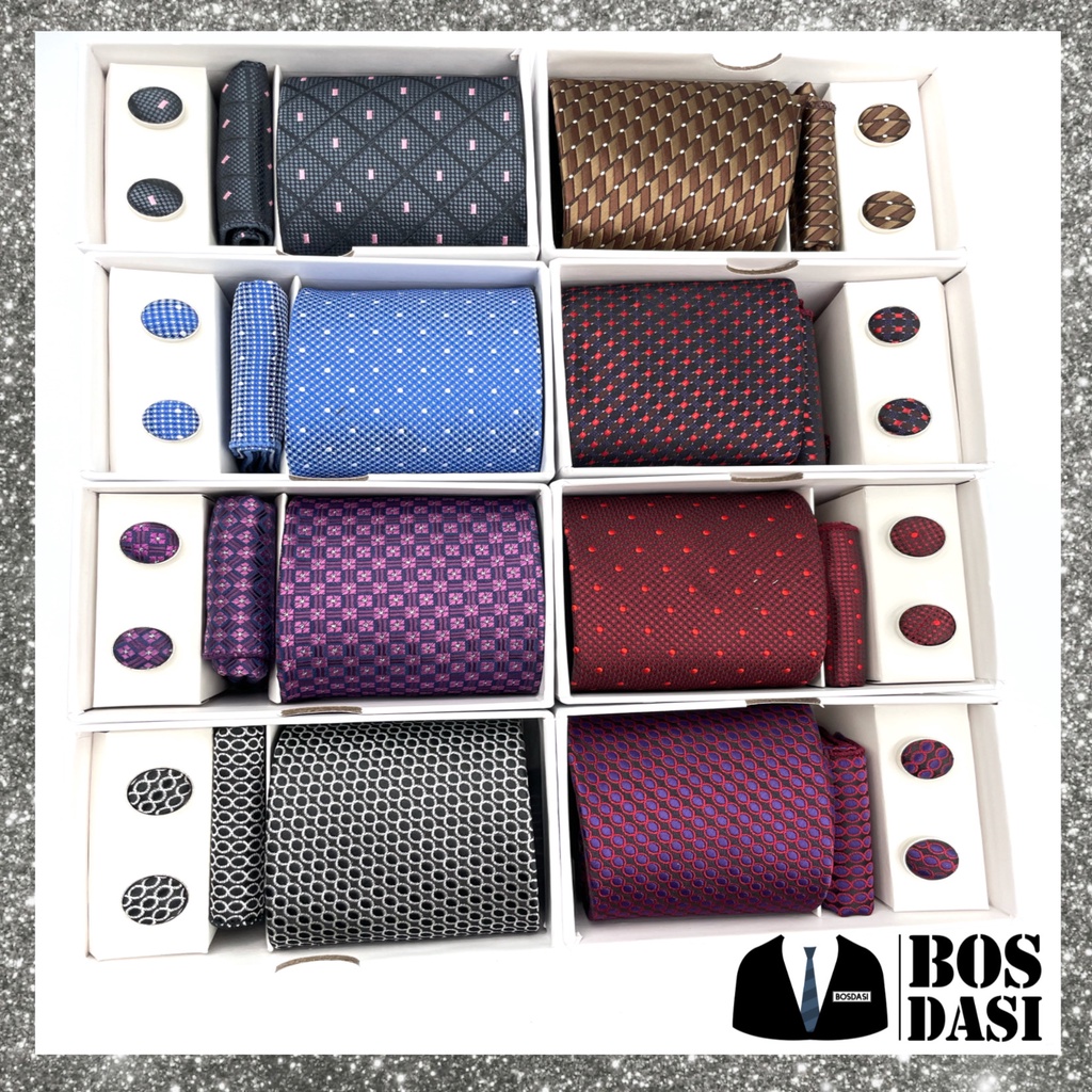 DASI SET BOX / BOX DASI MANUAL 8 CM MOTIF CUFFLINK POCKET SQUARE SUTRA