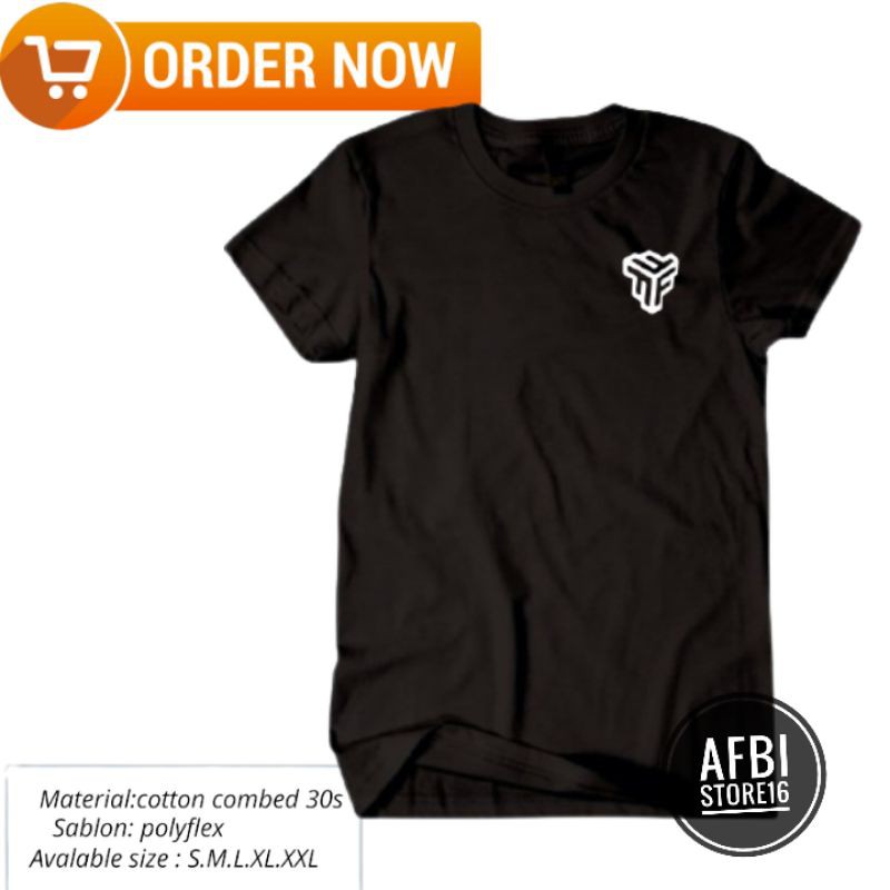 T-SHIRT BAJU KAOS DISTRO FF LOGO COMBED 30S
