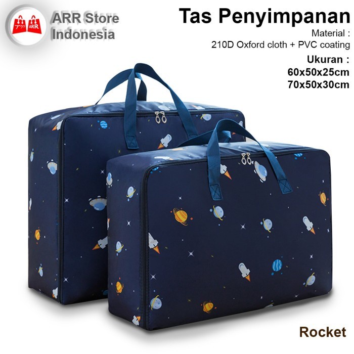 Tas Penyimpanan Jinjing Travel Storage Bag Serbaguna Motif Rocket