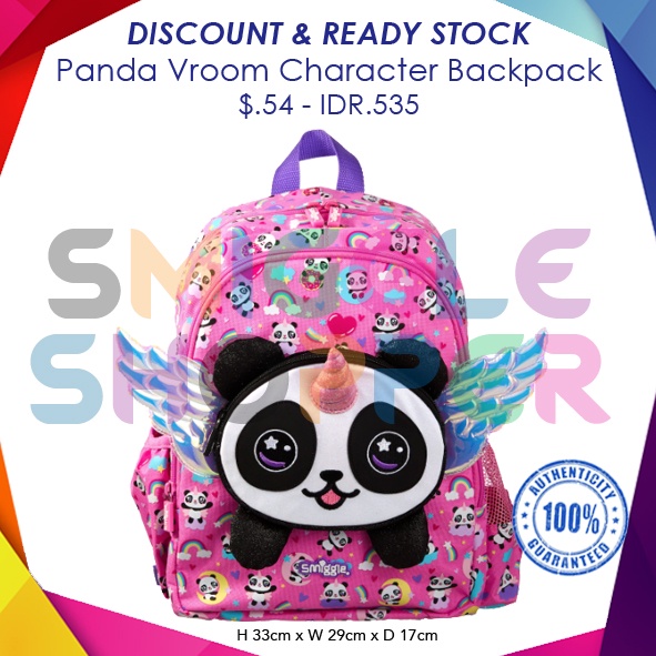 smiggle ORI Panda Vroom Character Backpack