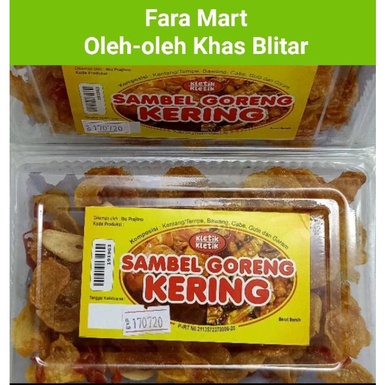 

SAMBEL GORENG KERING KENTANG KHAS BLITAR