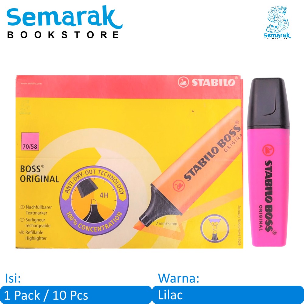 

Stabilo 70/58 Boss Original Highlighter - Lilac [1 Pack / 10 Pcs]