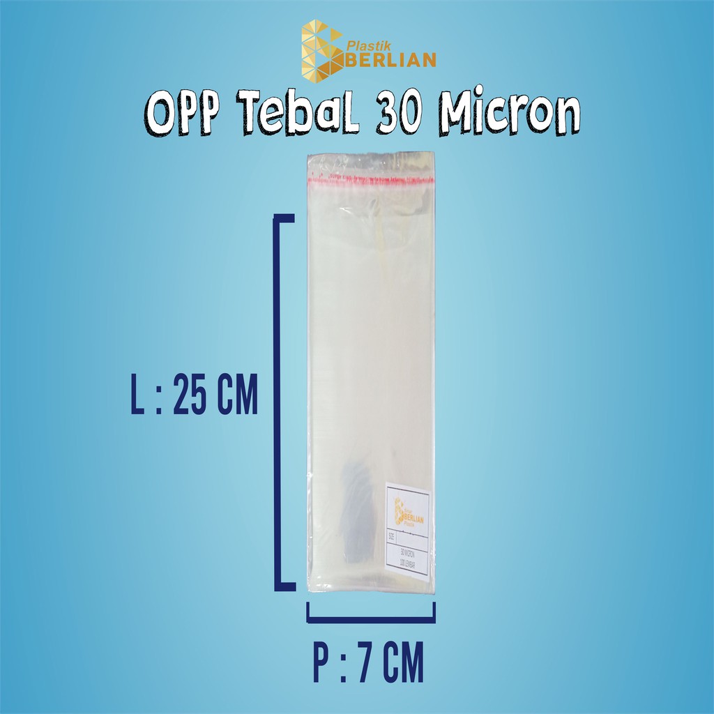 

7 X 25 cm Plastik OPP TEBAL 30 MICRON (100 lbr)