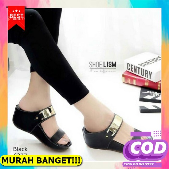5240Mk Sepatu Wedges Wanita Elegan Wejes / Weges / Wadges Santai Ik613 Kokop Ed23 Cafana Sandal Wedg