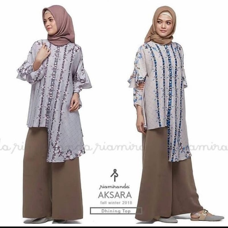 dhining top ria miranda grey tunik