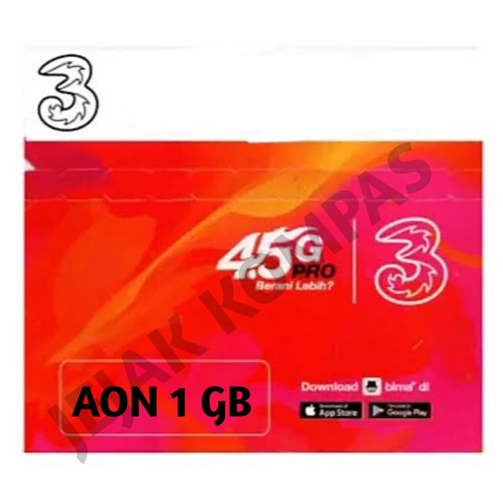 KARTU PERDANA TRI AON 1 GB