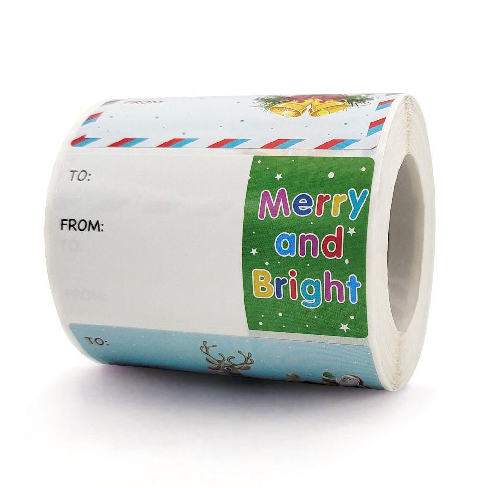 Solighter 500PCS Celebrate Christmas Gift Packaging Perekat Label Thank You Kertas Stiker