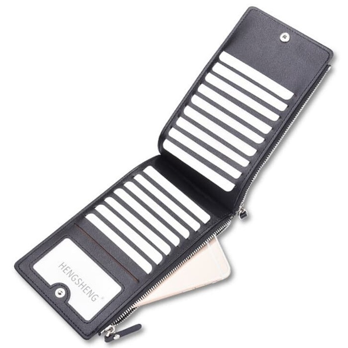 Dompet Kulit Pria Resleting Ganda