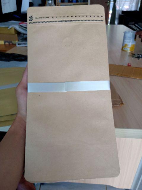Standing Pouch Eco Valve Zip M 1100 18x29 Kemasan Kopi 500g Craft Coffee Packaging Alu Foil Coklat