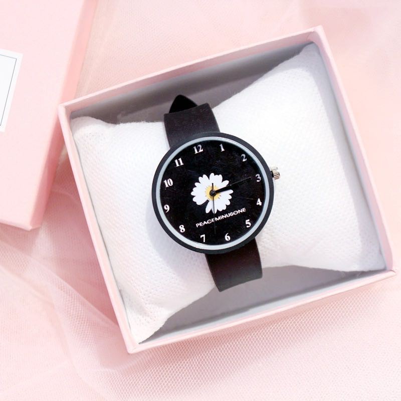 ✅ COD KUMA Jam Tangan Quartz Analog Korea Motif Bunga Daisy Untuk Wanita / Jam Tangan Bunga Import