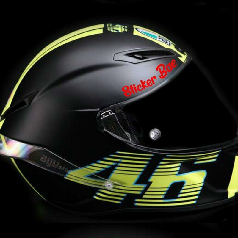 STIKER CUTTING~ STIKER HELM AGV CORSA STIKER HELM ALA ALA VALENTINO ROSSI STIKER 46