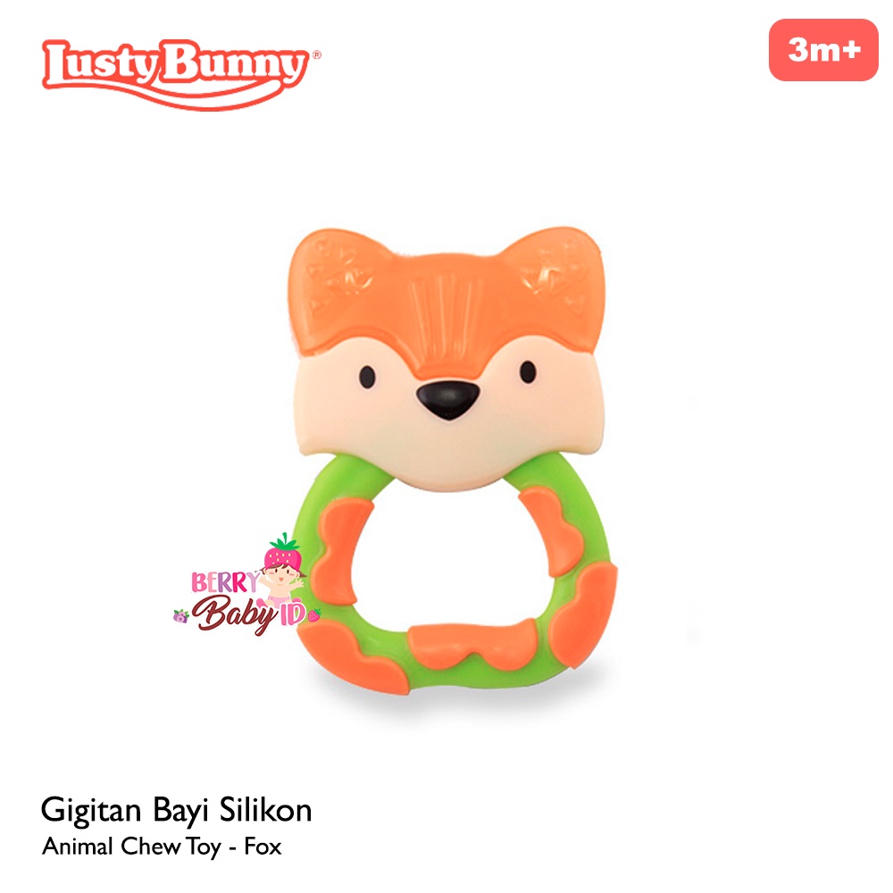 Lusty Bunny Gigitan Teether Bayi Animal Silikon Chew Toy Elephant Fox Monkey ADT8001 ADT8002 ADT8003 Berry Mart