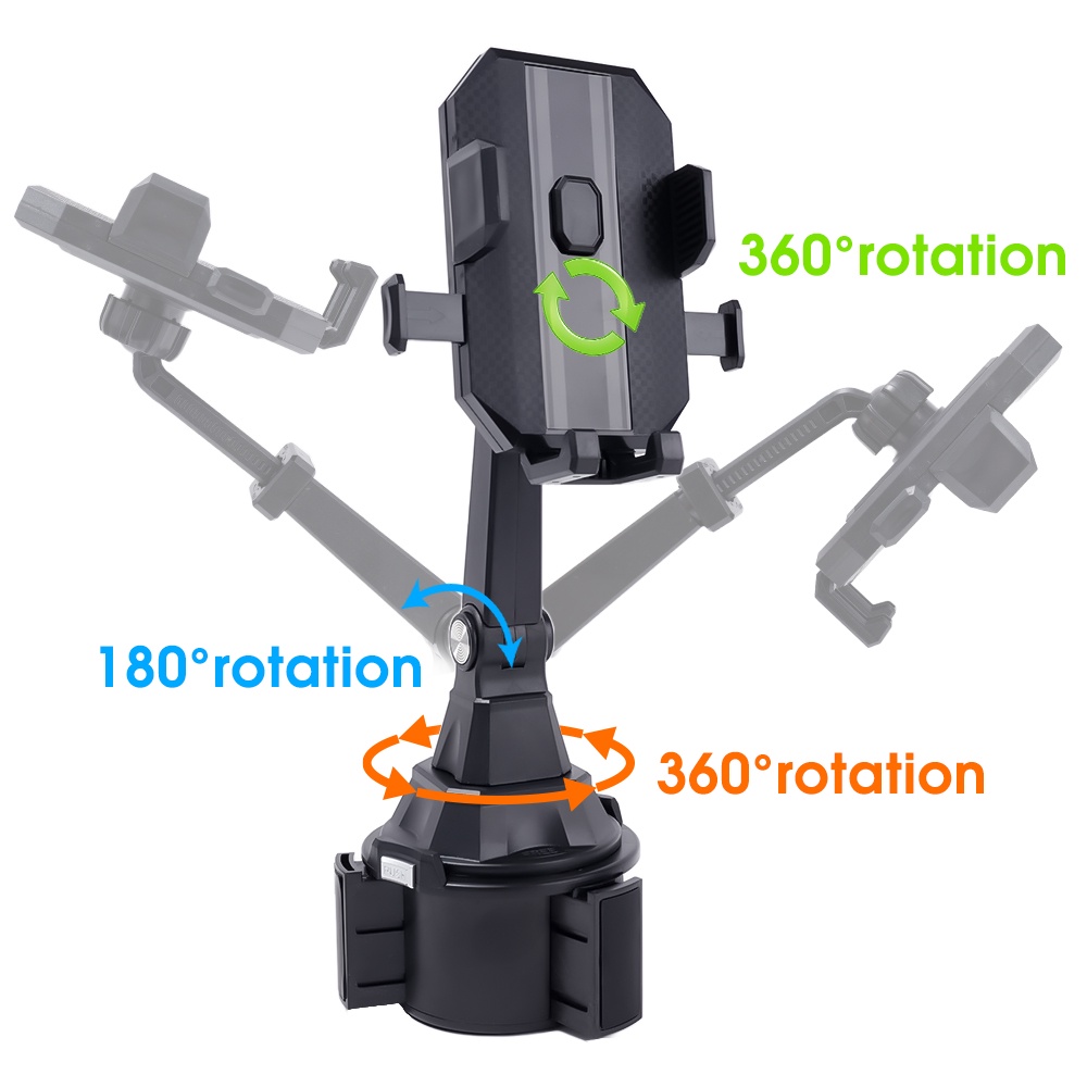 Stand Holder Handphone / Botol / Kaleng Minuman Universal Bisa Berputar 360 Derajat Untuk Mobil