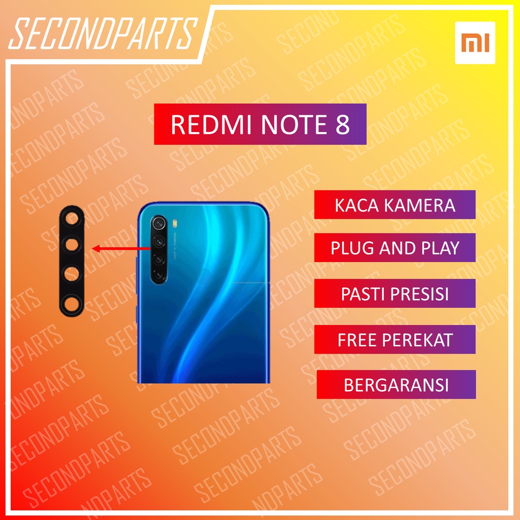 KACA LENSA KAMERA BELAKANG XIAOMI REDMI NOTE 8 ORIGINAL