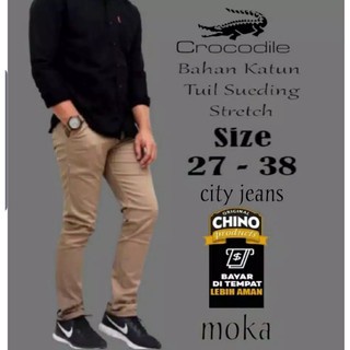 CELANA Pria SLIMFIT Panjang chino KERJA HARIAN HITAM MOCCA ABU_