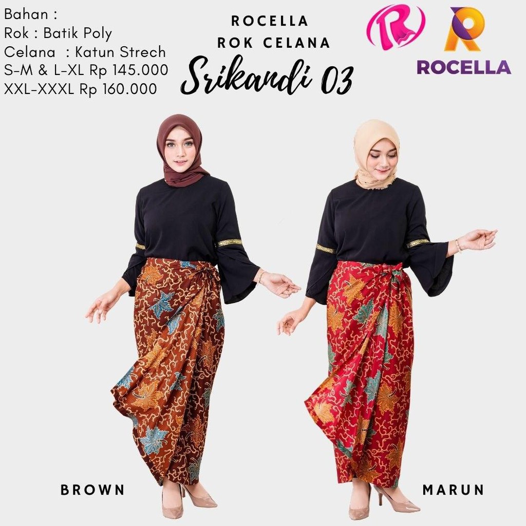 Rocella Rok Celana Srikandi - Motif Batik Wanita Cantik Pesta Kondangan