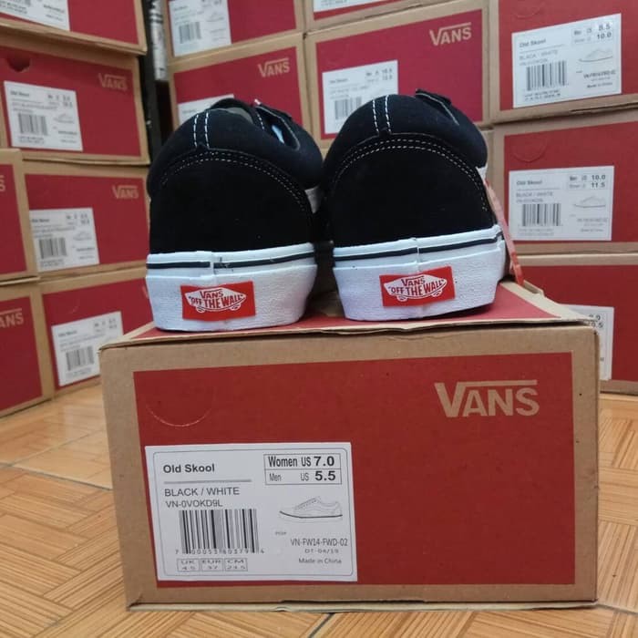 Sepatu Vans Old skool Black white Premium - Hitam 43