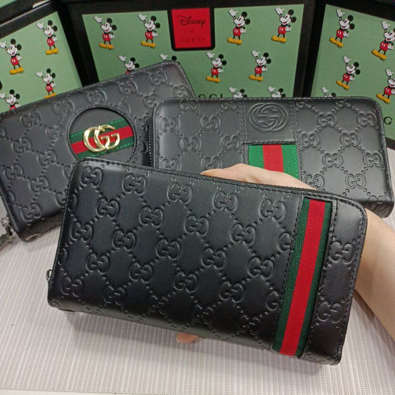 Dompet panjang wanita sleting tali + box premium