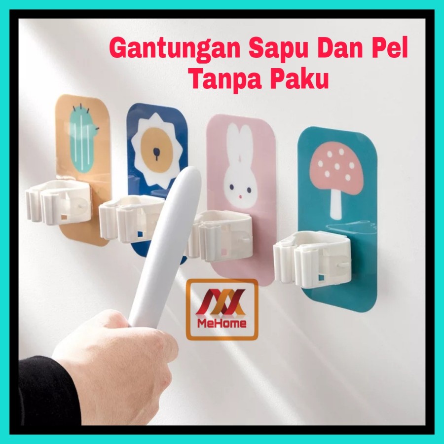 MH - Gantungan Sapu dan Pel Tanpa Paku - Mop Holder Single 177