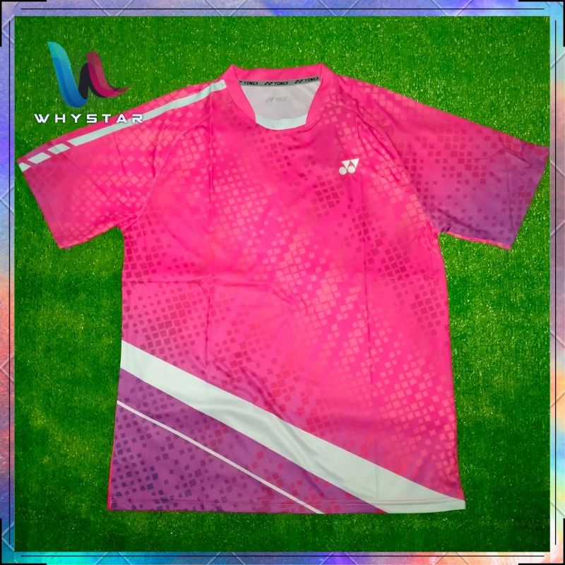 Baju Badminton Yonex Pink Import Full Printing