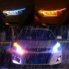 DRL LAMPU LED ALIS 60 CM 12V WELCOME LIGHT SIGN SEIN RUNNING DRL FLEXIBLE 60CM 2 PCS ( PUTIH+KUNING )