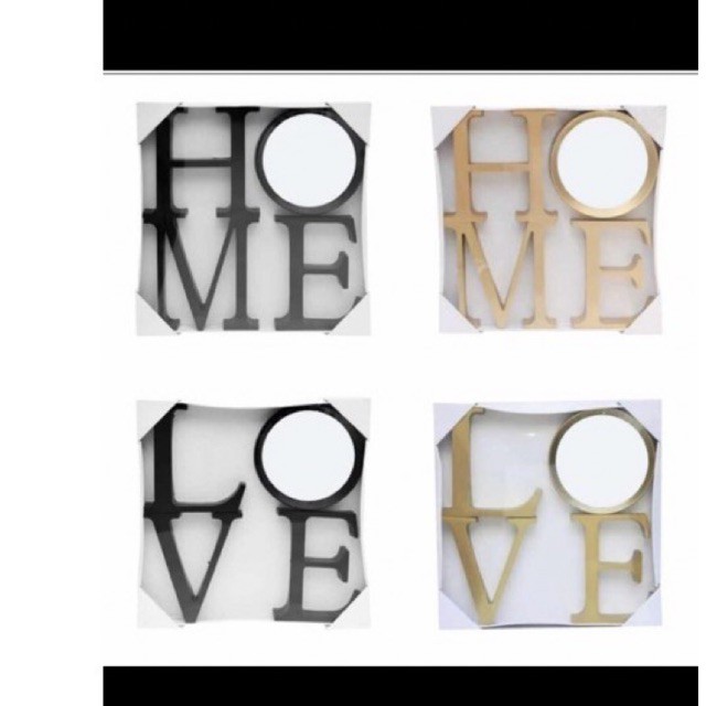 SET WALL SET WALL KACA (ABJAD HOME & LOVe)4 SET INFORMA Hiasan dinding wall decor Sangat mewah