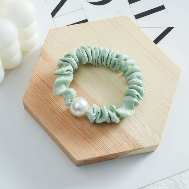 Ikat Rambut Polos Warna Warni / Women Hair Tie/ Kuncir Rambut Wanita-Hijau Mutiara