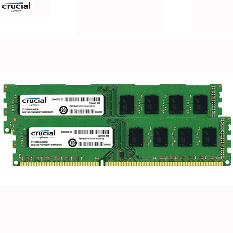 Crucial Memori RAM DDR3 / DDR3L 2GB / 4GB / 8GB 1066 / 1333 / 1600MHz DIMM Untuk Desktop