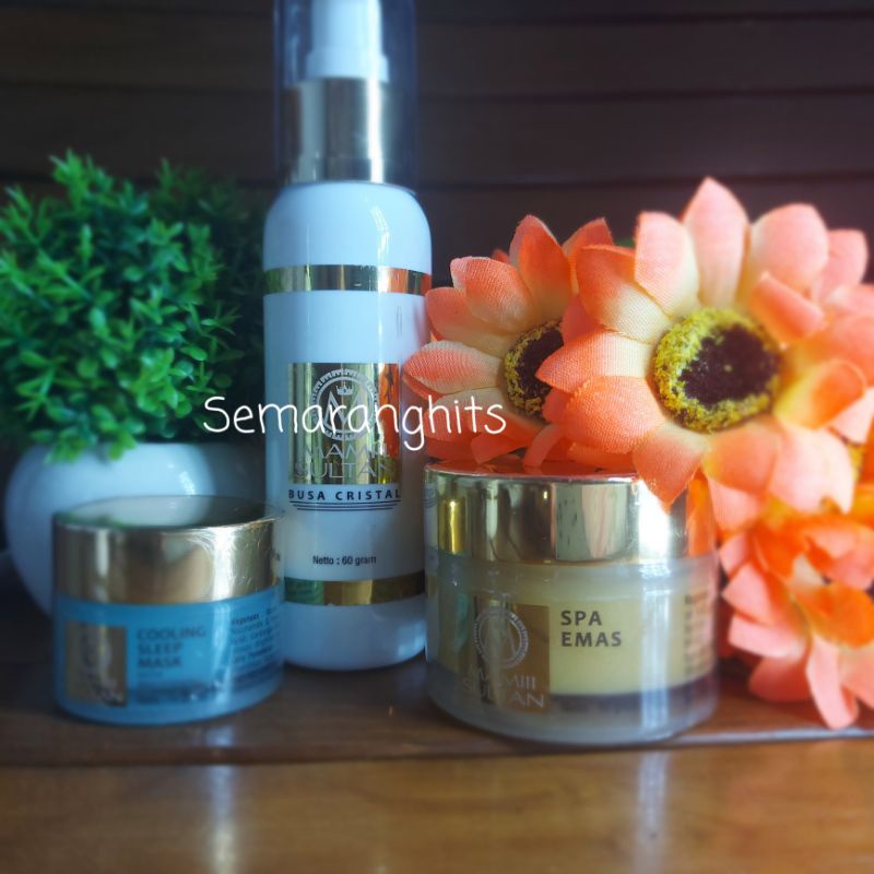 MAMII SULTAN PAKET SKIN CARE SPA EMAS BUSA KRISTAL COOLING SLEEP MASK