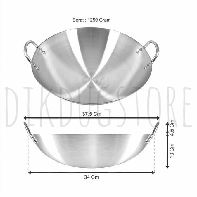 Wajan Kuali Penggorengan Wok Pan Stainless Steel 34cm Ideal K34 Clarin Net Shopee Indonesia