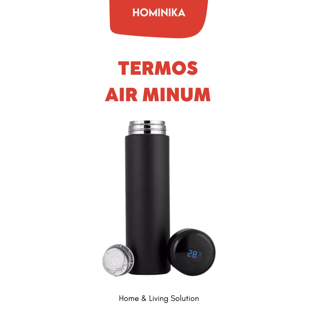 Termos Air Minum LED Digital Suhu Botol 500ml HMN14 Liter Tumbler Air Panas Mini Thermos Stainless Steel